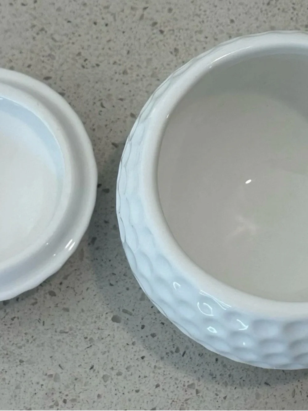 White Dimpled Golf Ball Trinket Dish